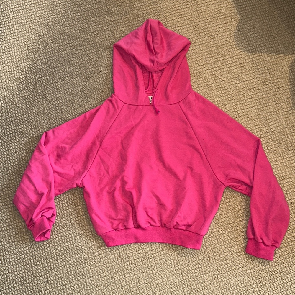 Lulu Sport pink crop hoodie